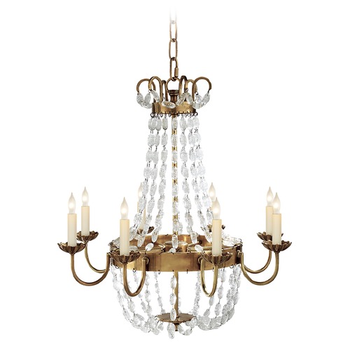 Visual Comfort Signature Collection E.F. Chapman Paris Flea Market Chandelier in Brass by Visual Comfort Signature CHC1426ABSG