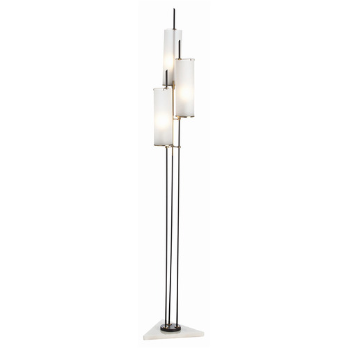 Arteriors Home Lighting Stefan Floor Torchiere in Black Iron & Marble by Arteriors Home 79661