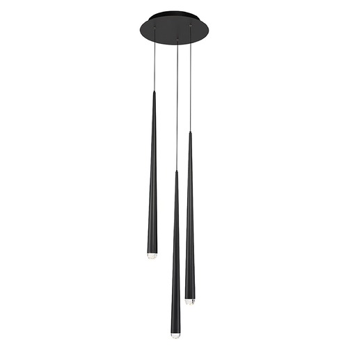 Modern Forms by WAC Lighting Cascade 3-Light LED Pendant in Black by Modern Forms PD-41703R-BK