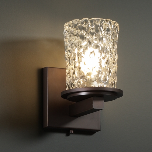 Justice Design Group Veneto Luce Collection Dark Bronze Sconce by Justice Design Group GLA-8771-16-CLRT-DBRZ