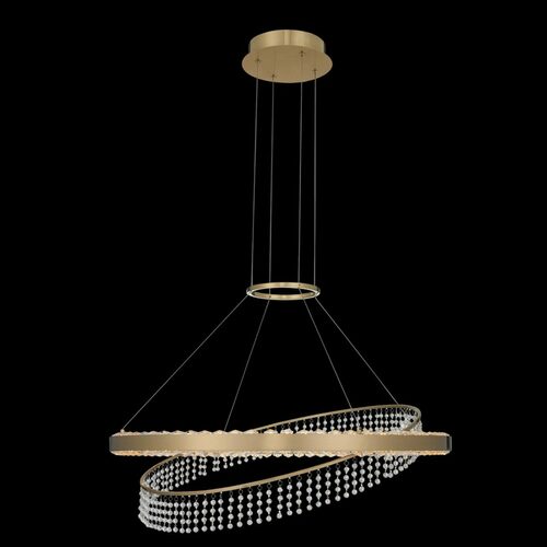 Allegri Lighting Saturno 28-Inch LED Pendant in Brushed Brass by Allegri Crystal 036356-039-FR001
