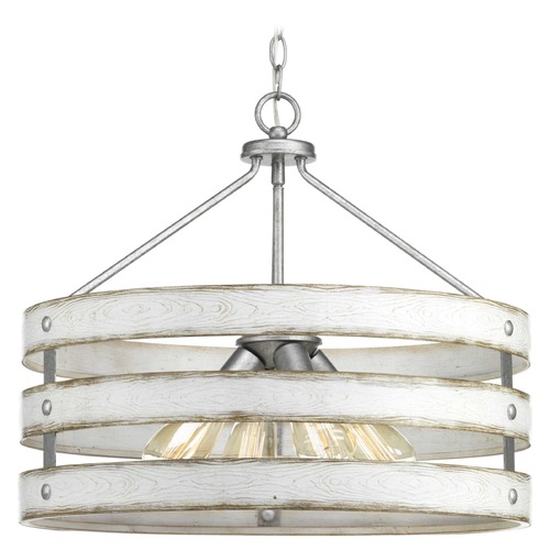 Progress Lighting Gulliver Galvanized 4-Light Drum Pendant by Progress Lighting P500023-141