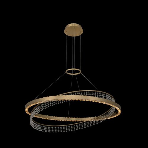 Allegri Lighting Saturno 36-Inch LED Pendant in Brushed Brass by Allegri Crystal 036357-039-FR001