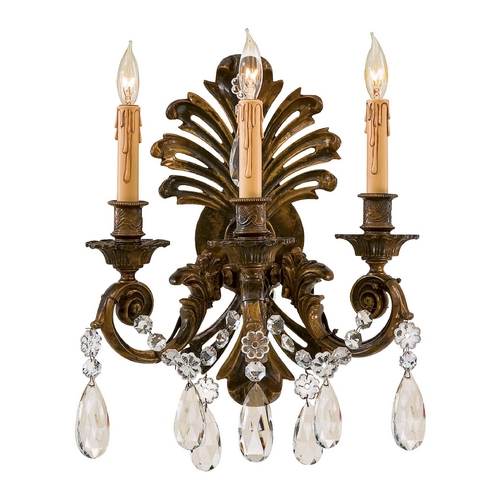 Metropolitan Lighting Crystal Sconce Wall Light in Oxidized Brass by Metropolitan Lighting N952013