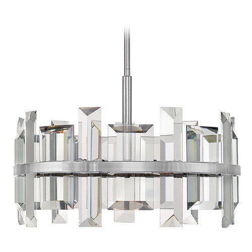 Fredrick Ramond Odette 24-Inch Crystal Drum Pendant in Polished Nickel by Fredrick Ramond FR39214PNI