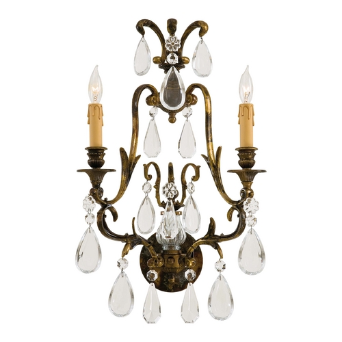 Metropolitan Lighting Crystal Sconce Wall Light in Oxidized Brass by Metropolitan Lighting N952115