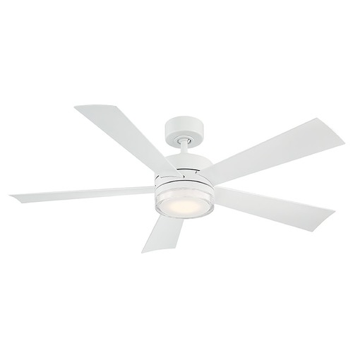 Modern Forms by WAC Lighting Wynd 52-Inch LED Smart Outdoor Fan in Matte White 2700K by Modern Forms FR-W1801-52L-27-MW