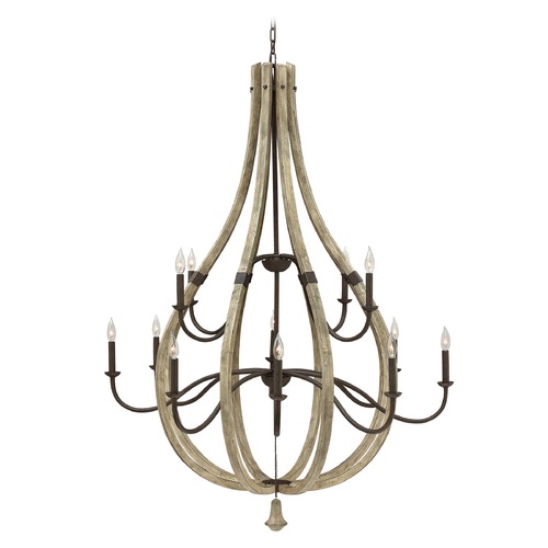 Fredrick Ramond Middlefield Chandelier in Iron & Weathered Ash by Fredrick Ramond FR40579IRR