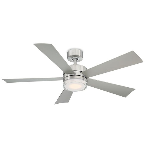Modern Forms by WAC Lighting Wynd 52-Inch LED Smart Outdoor Fan in Stainless Steel 2700K by Modern Forms FR-W1801-52L-27-SS