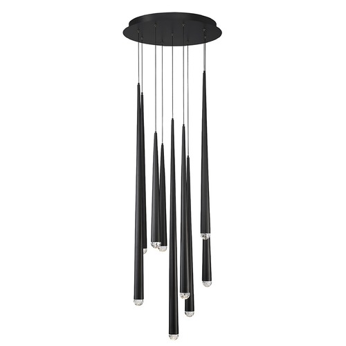 Modern Forms by WAC Lighting Cascade 9-Light LED Pendant in Black by Modern Forms PD-41709R-BK
