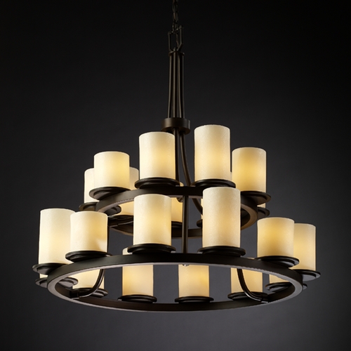 Justice Design Group Candlearia Collection Chandelier by Justice Design Group CNDL-8767-10-CREM-DBRZ