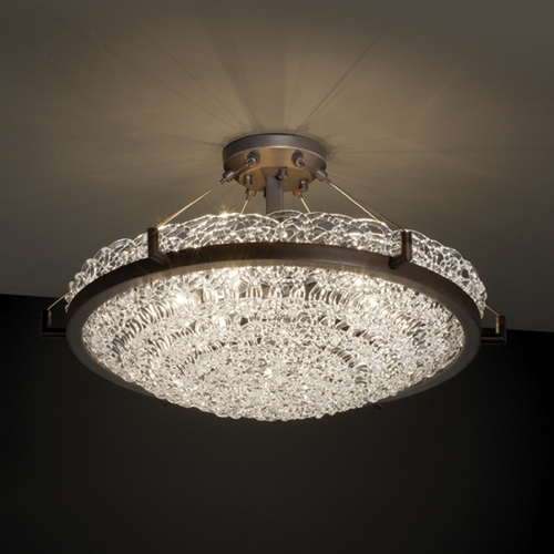 Justice Design Group Veneto Luce Collection Semi-Flush Mount by Justice Design Group GLA-9682-35-LACE-DBRZ