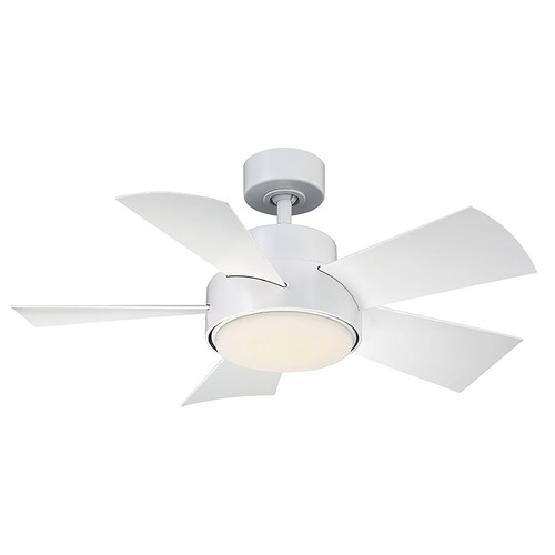 Modern Forms by WAC Lighting Modern Forms Vox Matte White LED Ceiling Fan with Light FR-W1802-38L-27-MW