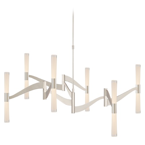 Visual Comfort Signature Collection Aerin Brenta Grande Chandelier in Polished Nickel by Visual Comfort Signature ARN5472PNCG
