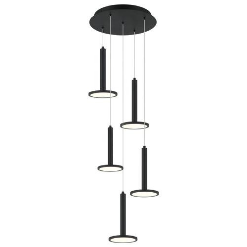 Matteo Lighting Matteo Lighting Extraterrestrial Matte Black LED Multi-Light Pendant C37705MB