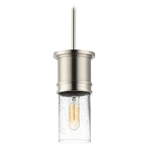 Maxim Lighting Maxim Lighting Rexford Satin Nickel Mini-Pendant Light with Cylindrical Shade 10362CDSN