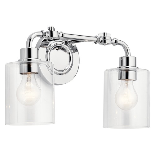 Kichler Lighting Gunnison Chrome 2-Light Vanity Light with Clear Glass by Kichler Lighting 45665CH