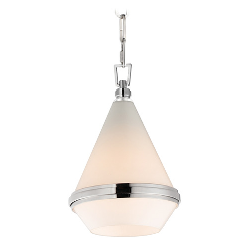 Maxim Lighting Maxim Lighting Giza Polished Nickel Mini-Pendant Light with Conical Shade 10372WTPN