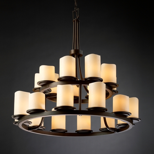 Justice Design Group Candlearia Collection Chandelier by Justice Design Group CNDL-8767-14-CREM-DBRZ