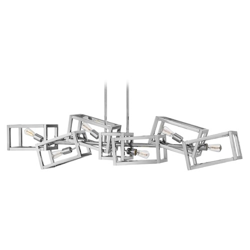 Fredrick Ramond Ensemble 62-Inch Geometric Linear Chandelier in Polished Nickel by Fredrick Ramond FR42446PNI