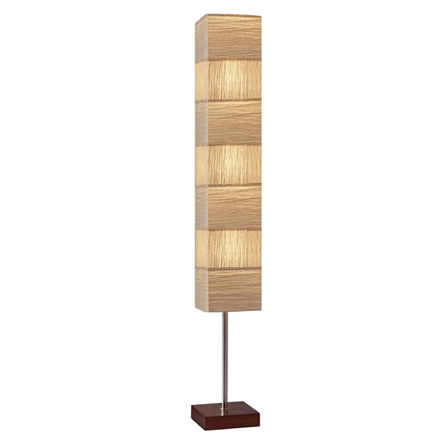 Adesso Home Lighting Adesso Home Sahara Brushed Steel and Walnut Torchiere Lamp with Rectangle Shade 8027-15
