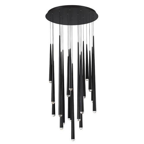 Modern Forms by WAC Lighting Cascade 21-Light LED Pendant in Black by Modern Forms PD-41721R-BK