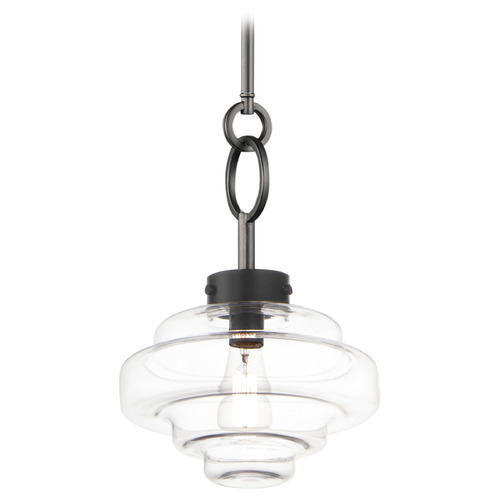 Maxim Lighting Maxim Lighting Harbor Black Pendant Light with Abstract Shade 11122CLBK