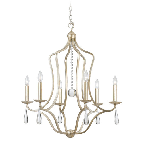 Crystorama Lighting Crystorama Lighting Manning Silver Leaf Chandelier 5976-SL