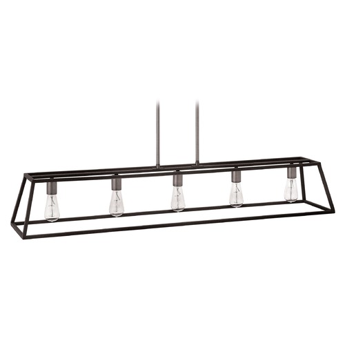 Hinkley Fulton 50-Inch Aged Zinc Linear Chandelier by Hinkley Lighting 3335DZ