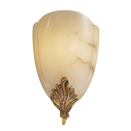Metropolitan Lighting Sconce Wall Light with Alabaster Glass in French Gold by Metropolitan Lighting N950443