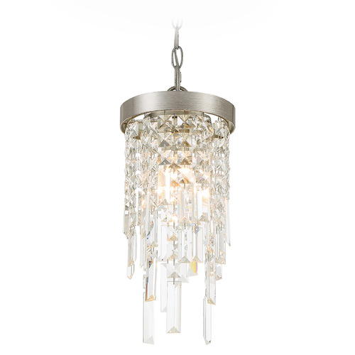 Crystorama Lighting Crystorama Lighting Winfield Antique Silver Mini-Pendant Light WIN-210-SA-CL-MWP