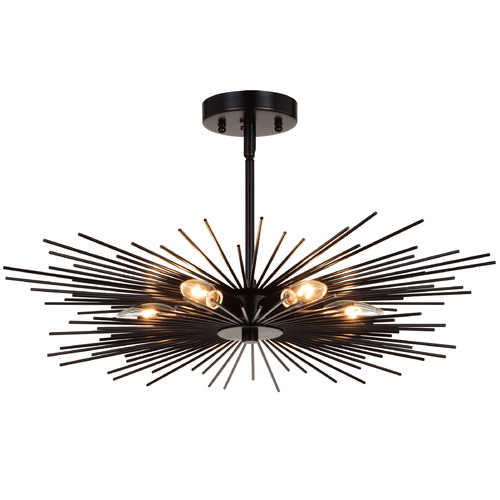 Vaxcel Lighting Vaxcel Lighting Nikko Matte Black Semi-Flushmount Light C0256