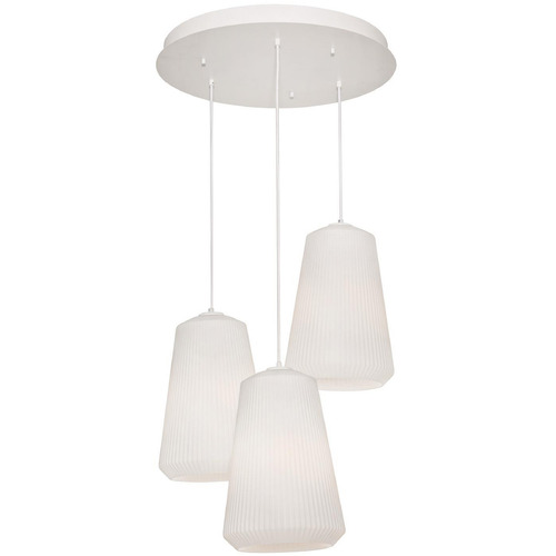 AFX Lighting Afx Lighting Isla White Multi-Light Pendant with Conical Shade ISLP11WHRND3