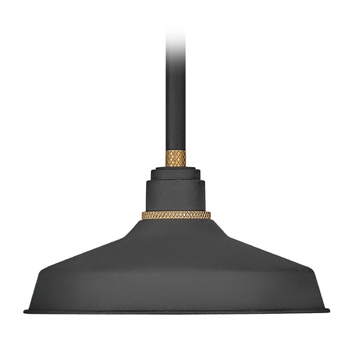 Hinkley Foundry 9.50-Inch Textured Black & Brass Barn Light Pendant by Hinkley Lighting 10281TK