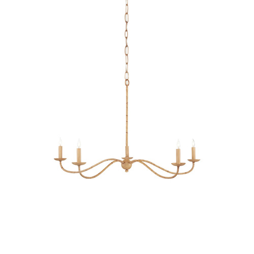 Currey and Company Lighting Saxon 33.25-Inch Chandelier in Saddle Tan by Curry & Company 9000-0848