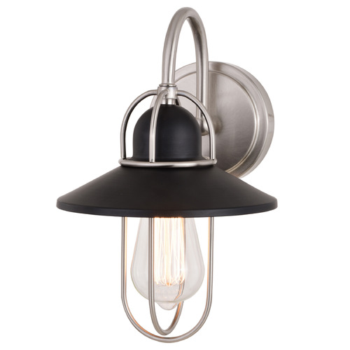 Vaxcel Lighting Vaxcel Lighting Galena Matte Black & Satin Nickel Sconce W0401