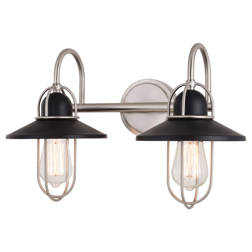 Vaxcel Lighting Vaxcel Lighting Galena Matte Black & Satin Nickel Bathroom Light W0402