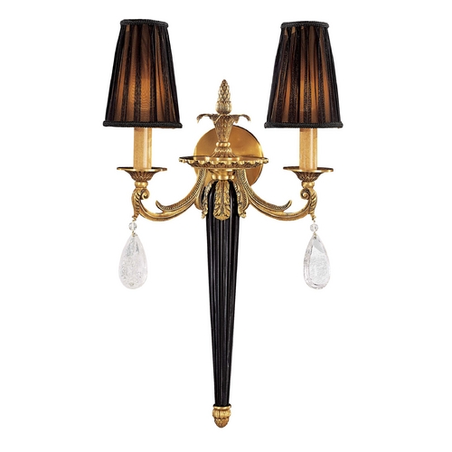 Metropolitan Lighting Sconce Wall Light with Black Shades in French Gold by Metropolitan Lighting N950492
