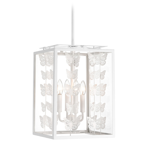 Savoy House Savoy House Lighting Birch Bisque White Pendant Light with Square Shade 3-4197-4-83