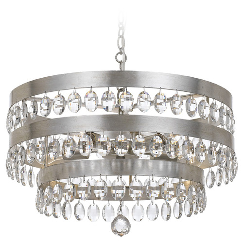 Crystorama Lighting Crystorama Lighting Perla Antique Silver Crystal Chandelier 6106-SA