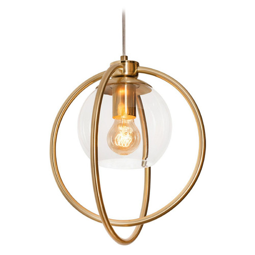 AFX Lighting Afx Lighting Jamie Satin Brass Pendant Light with Globe Shade JAMP12MBSB