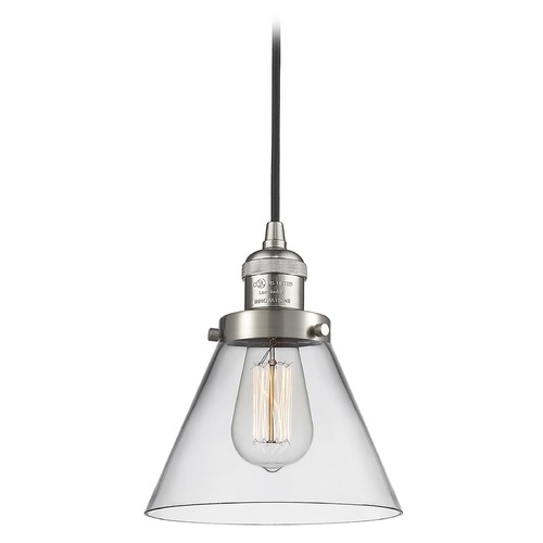Innovations Lighting Large Cone Brushed Satin Nickel Mini Pendant by Innovations Lighting 201C-SN-G42