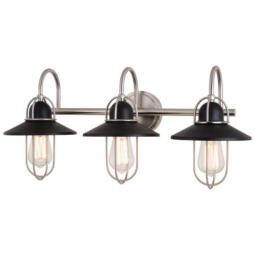 Vaxcel Lighting Vaxcel Lighting Galena Matte Black & Satin Nickel Bathroom Light W0403