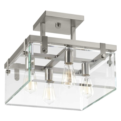 Progress Lighting Glayse Brushed Nickel Semi-Flush Mount by Progress Lighting P350090-009