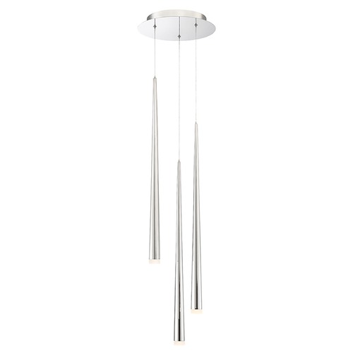 Modern Forms by WAC Lighting Cascade 3-Light LED Pendant in Polished Nickel by Modern Forms PD-41803R-PN