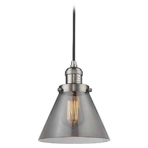 Innovations Lighting Large Cone Brushed Satin Nickel Mini Pendant by Innovations Lighting 201C-SN-G43