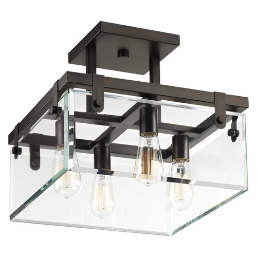 Progress Lighting Glayse Antique Bronze Semi-Flush Mount by Progress Lighting P350090-020
