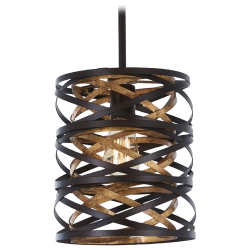 Minka Lavery Vortic Flow Dark Bronze with Mosaic Gold Mini Pendant by Minka Lavery 4670-111