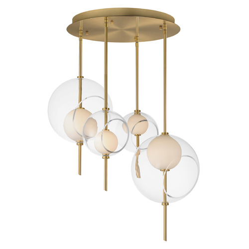 ET2 Lighting Martini Natural Aged Brass LED Multi-Light Pendant by ET2 Lighting E11096-10NAB