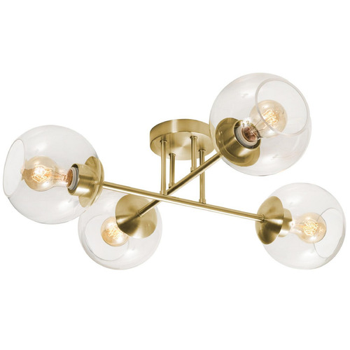 AFX Lighting Afx Lighting Jamie Satin Brass Semi-Flushmount Light JAMC24MBSB